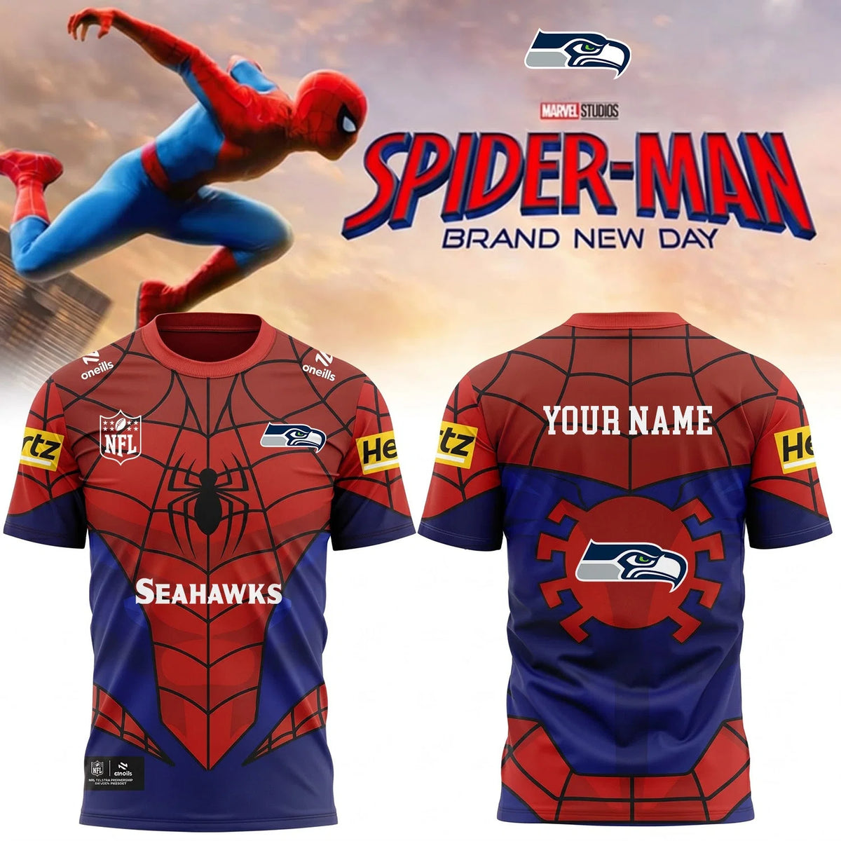 [SPECIAL OFFER] NEW CUSTOMIZED NFL06 SSH SEATTLE SEAHAWKS x SPIDER T-SHIRT, HOODIE & ZIP HOODIE