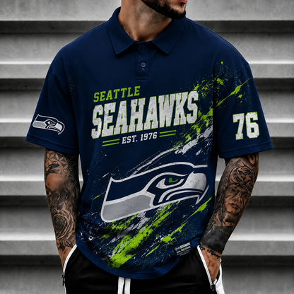 [SPECIAL OFFER] NEW CUSTOMIZED NFL06 SSH SEATTLE SEAHAWKS POLO SHIRT