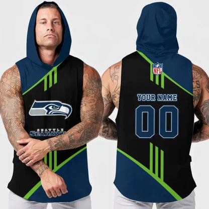 [SPECIAL OFFER] NEW CUSTOMIZED NFL06 SSH SEATTLE SEAHAWKS HOODED TANK TOP