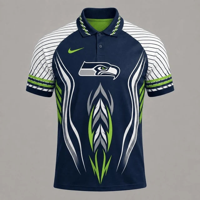 [SPECIAL OFFER] NEW CUSTOMIZED NFL06 SSH SEATTLE SEAHAWKS POLO SHIRT