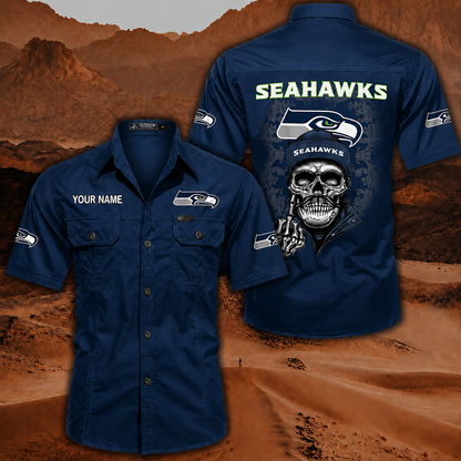 [SPECIAL OFFER] NEW CUSTOMIZED NFL06 SSH SEATTLE SEAHAWKS MUTICOLOR MEN'S CARGO SHIRT