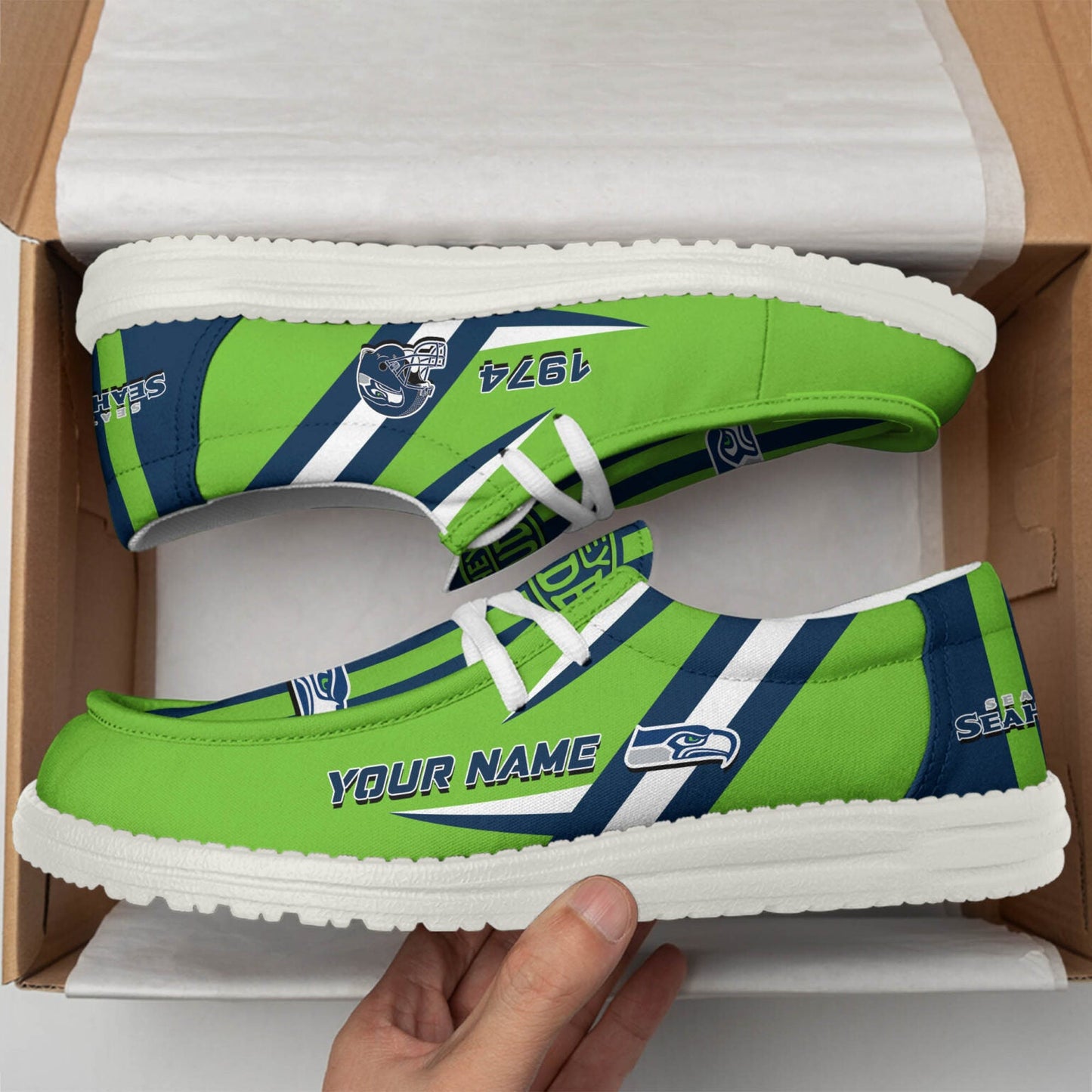 [SPECIAL OFFER] NEW CUSTOMIZED NFL06 SSH SEATTLE SEAHAWKS LOAFER SHOES