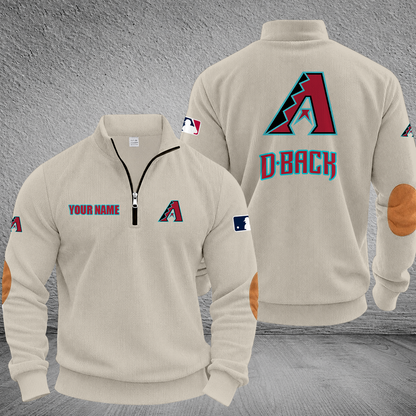 [FLASH SALE] NEW CUSTOMIZED MLB07 ADS ARIZONA DIAMONDBACKS MULTICOLOR STRIPED QUATER ZIP SWEATSHIRT