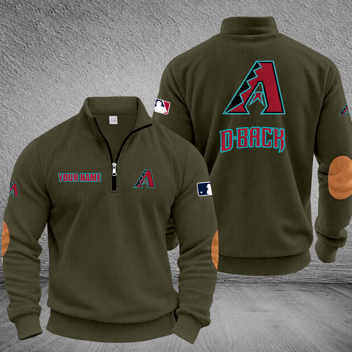 [FLASH SALE] NEW CUSTOMIZED MLB07 ADS ARIZONA DIAMONDBACKS MULTICOLOR STRIPED QUATER ZIP SWEATSHIRT