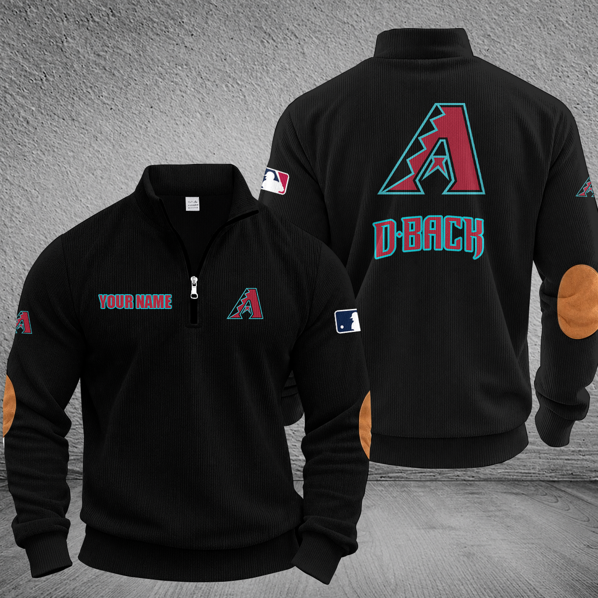 [FLASH SALE] NEW CUSTOMIZED MLB07 ADS ARIZONA DIAMONDBACKS MULTICOLOR STRIPED QUATER ZIP SWEATSHIRT