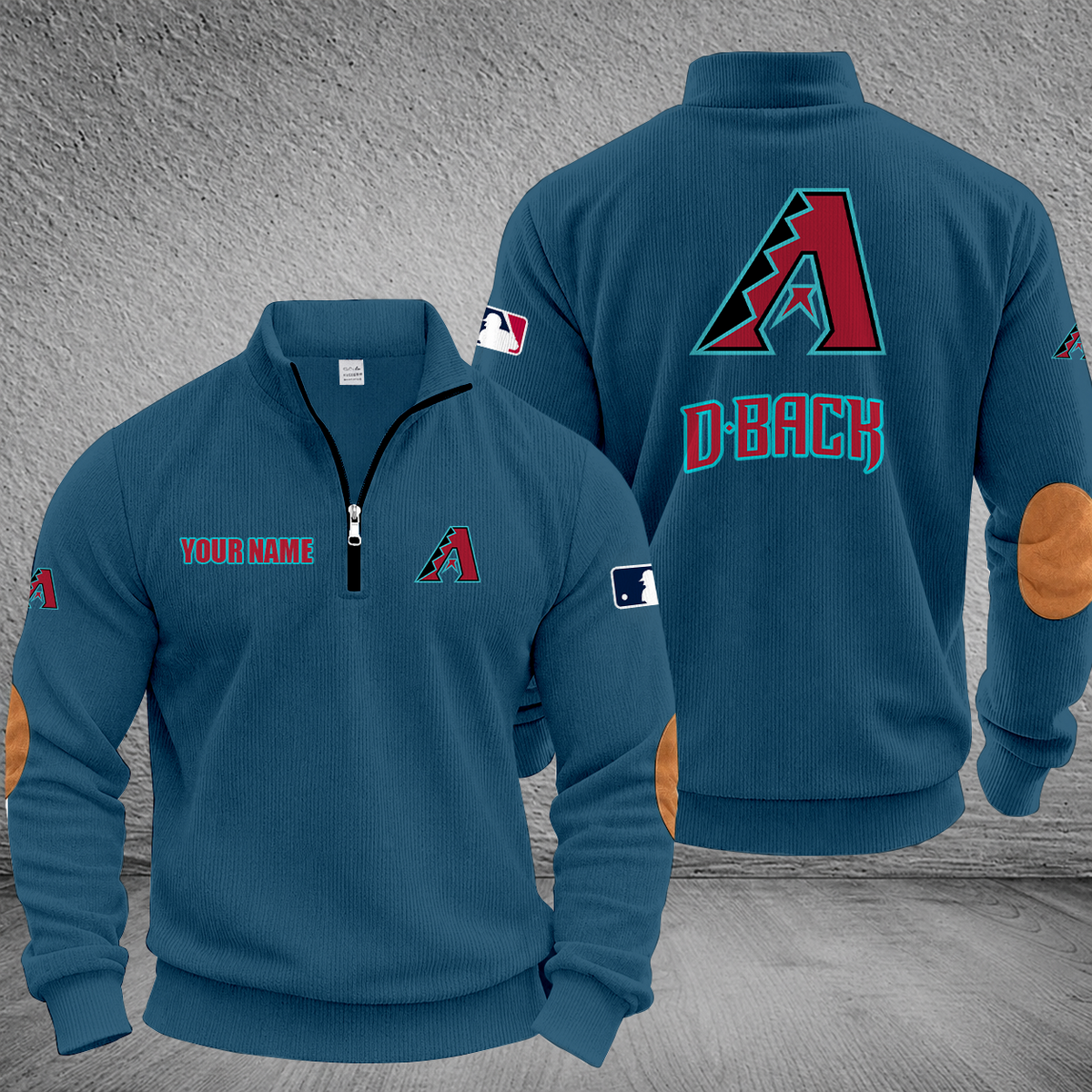 [FLASH SALE] NEW CUSTOMIZED MLB07 ADS ARIZONA DIAMONDBACKS MULTICOLOR STRIPED QUATER ZIP SWEATSHIRT
