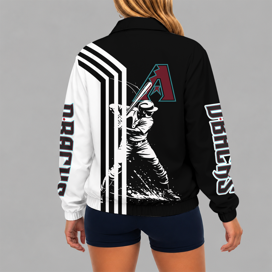 LIMITED EDITION - NEW CUSTOMIZED MLB07 ADS ARIZONA DIAMONDBACKS V-NECK ZIPPER SWEATSHIRT JACKET