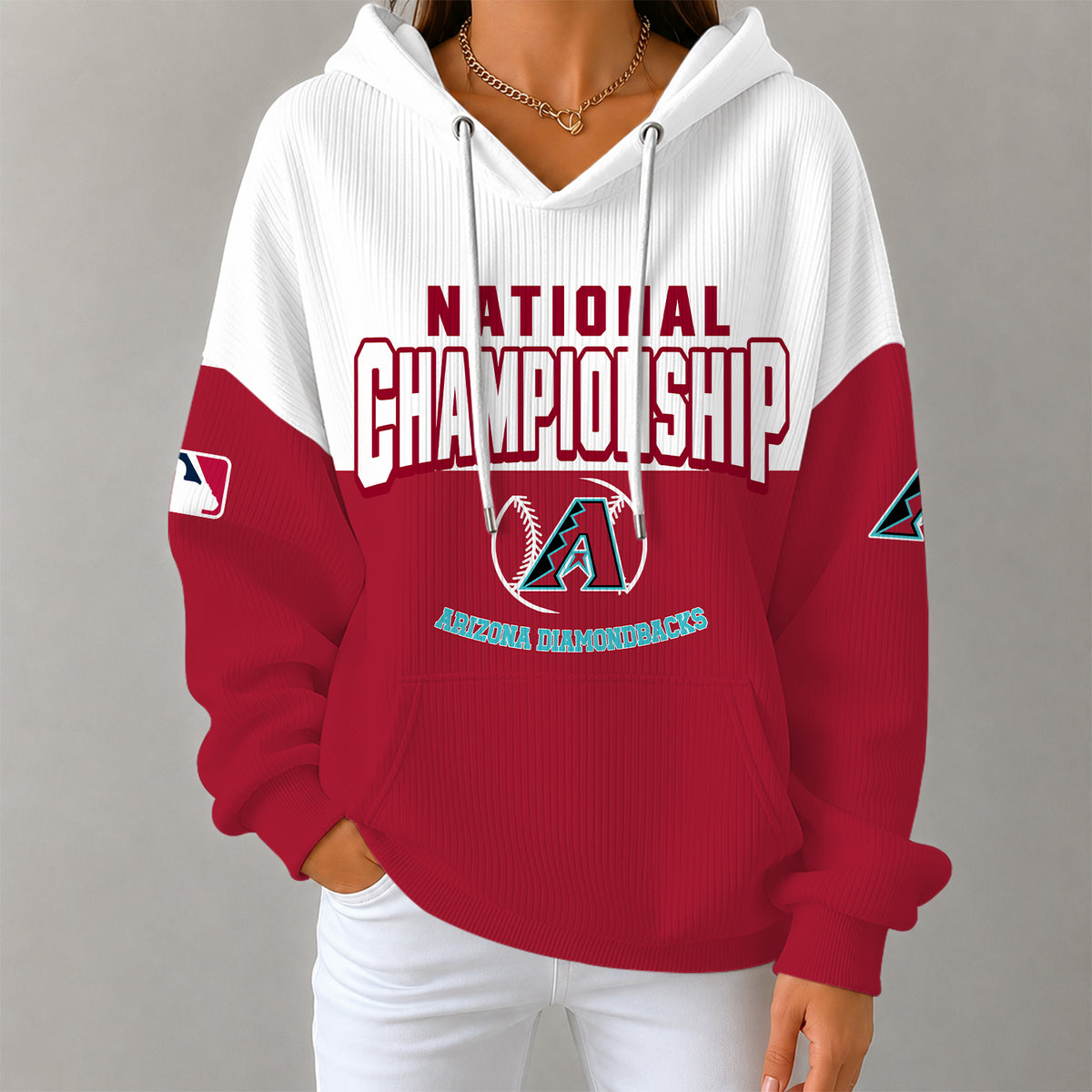 [FLASH SALE] NEW CUSTOMIZED MLB07 ADS ARIZONA DIAMONDBACKS RIBBED HOODIE & SWEATSHIRT