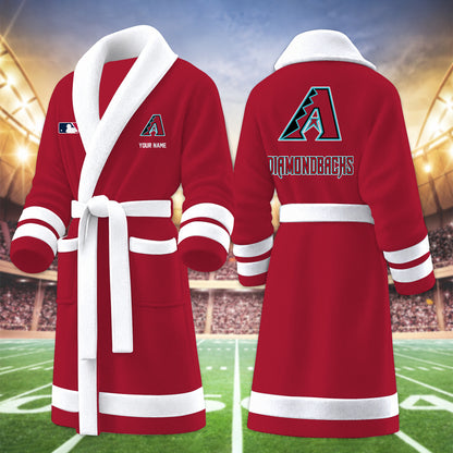 [FLASH SALE] NEW CUSTOMIZED MLB07 ADS ARIZONA DIAMONDBACKS MULTICOLOR FLEECE BATHROBE
