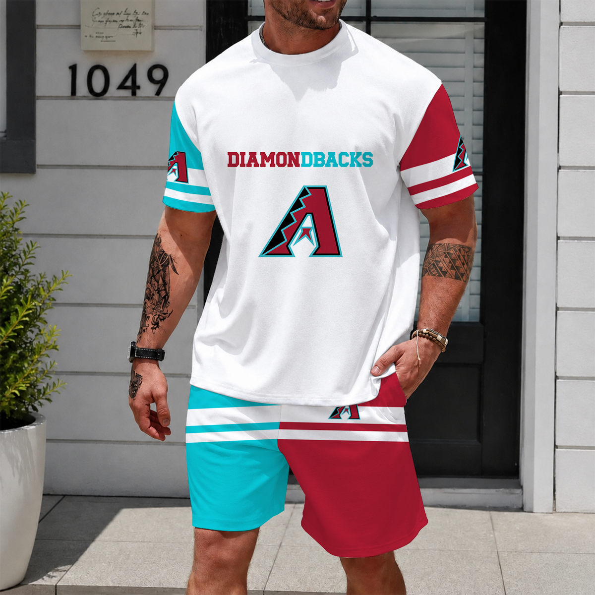 [FLASH SALE] NEW CUSTOMIZED MLB07 ADS ARIZONA DIAMONDBACKS UNISEX T-SHIRT & SHORTS SET