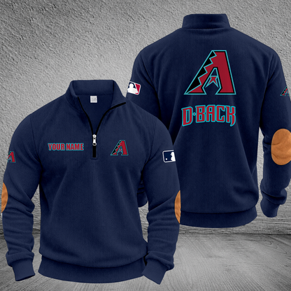 [FLASH SALE] NEW CUSTOMIZED MLB07 ADS ARIZONA DIAMONDBACKS MULTICOLOR STRIPED QUATER ZIP SWEATSHIRT