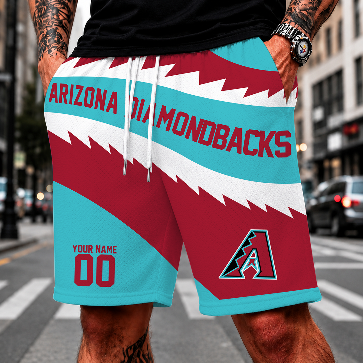 [FLASH SALE] NEW CUSTOMIZED MLB07 ADS ARIZONA DIAMONDBACKS SHORT PANTS