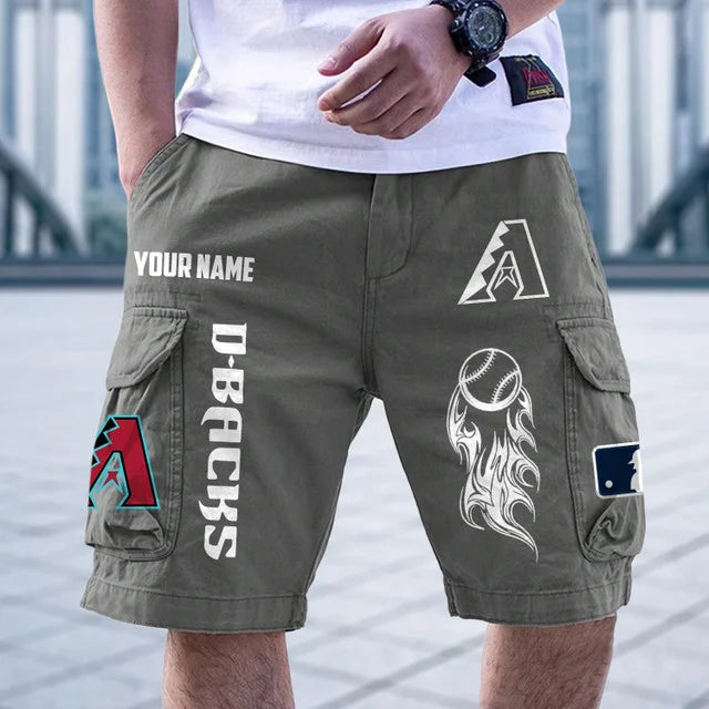 [FLASH SALE] NEW CUSTOMIZED MLB07 ADS ARIZONA DIAMONDBACKS MEN'S CARGO SHORTS