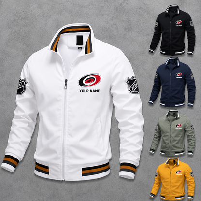 [SUPER SALE] NEW CUSTOMIZED NHL07 CLH CAROLINA HURRICANES MULTICOLOR MEN'S CASUAL JACKET