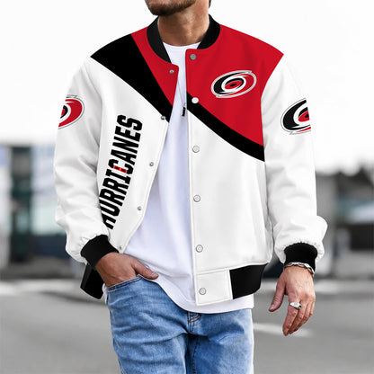 [SUPER SALE] NEW CUSTOMIZED NHL07 CLH CAROLINA HURRICANES SATIN VARSITY JACKET & BASEBALL JACKET