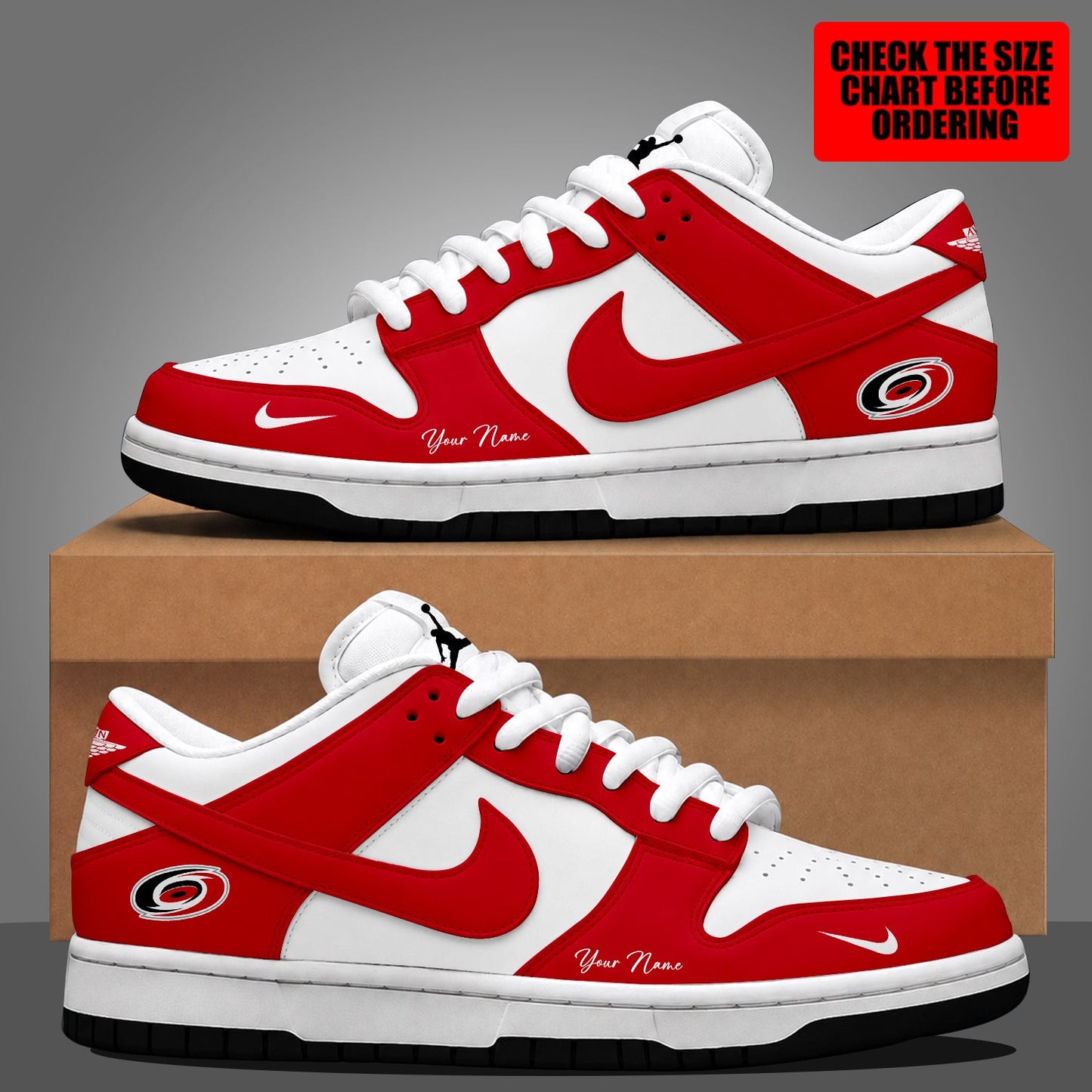 [SUPER SALE] NEW CUSTOMIZED NHL07 CLH CAROLINA HURRICANES DUNK LOW SHOES