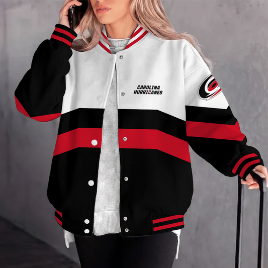 [SUPER SALE] NEW CUSTOMIZED NHL07 CLH CAROLINA HURRICANES SATIN VARSITY JACKET & BASEBALL JACKET