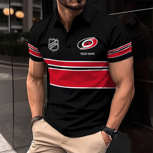 [SUPER SALE] NEW CUSTOMIZED NHL07 CLH CAROLINA HURRICANES POLO SHIRT