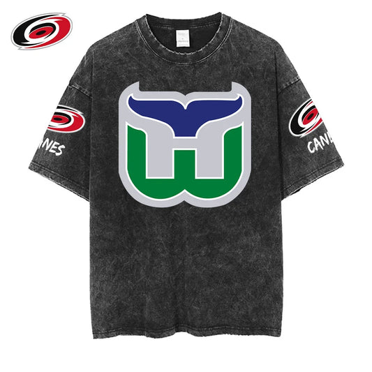 [SUPER SALE] NEW CUSTOMIZED NHL07 CLH CAROLINA HURRICANES MULTICOLOR WASHED TEE