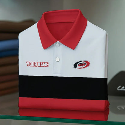 [SUPER SALE] NEW CUSTOMIZED NHL07 CLH CAROLINA HURRICANES POLO SHIRT