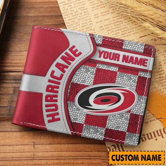 LIMITED EDITION - NEW CUSTOMIZED NHL07 CLH CAROLINA HURRICANES LEATHER WALLET