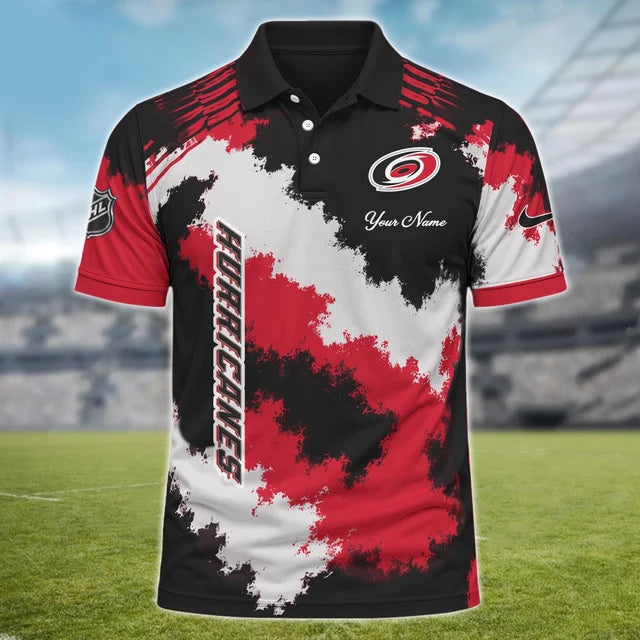 [SUPER SALE] NEW CUSTOMIZED NHL07 CLH CAROLINA HURRICANES POLO SHIRT