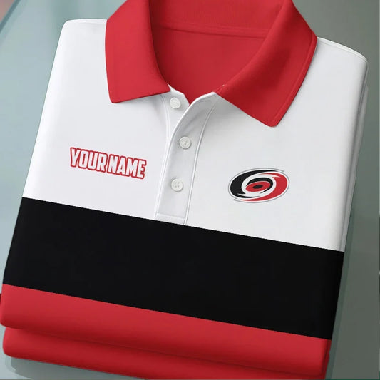 [SUPER SALE] NEW CUSTOMIZED NHL07 CLH CAROLINA HURRICANES POLO SHIRT