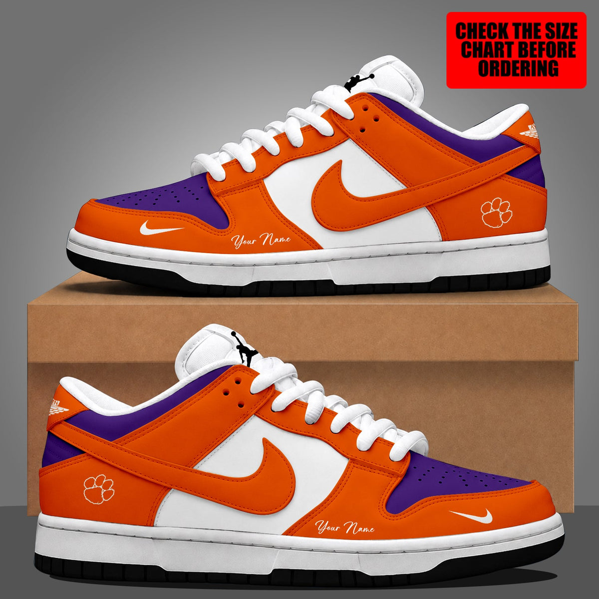 [FAN FAVORITE] NEW CUSTOMIZED NCAA FBS07 CST CLEMSON TIGERS DUNK LOW SHOES