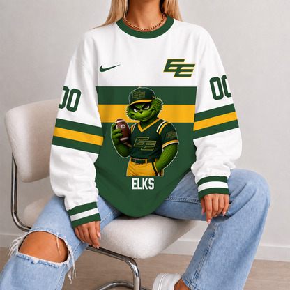 [FAN EXCLUSIVE] NEW CUSTOMIZED CFL07 EDM EDMONTON ELKS STRAPPY UNISEX SWEATSHIRT
