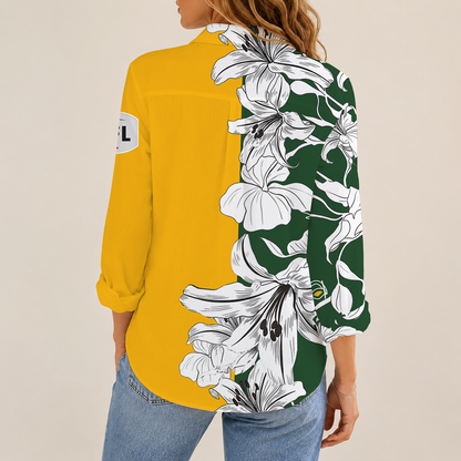 [FAN EXCLUSIVE] NEW CUSTOMIZED CFL07 EDM EDMONTON ELKS STRAPPY WOMEN CASUAL SHIRT