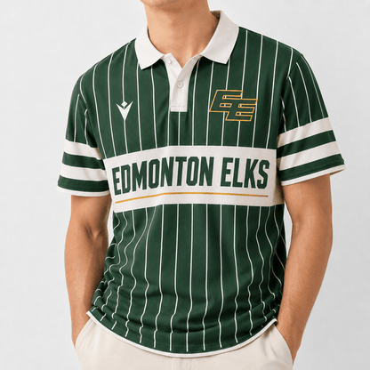 [FAN EXCLUSIVE] NEW CUSTOMIZED CFL07 EDM EDMONTON ELKS POLO SHIRT
