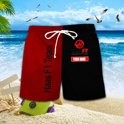 [FAN MUST-HAVE] NEW CUSTOMIZED F107 HAS HAAS UNISEX HAWAIIAN SHIRT & SHORTS SET