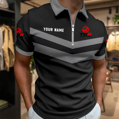 [FAN MUST-HAVE] NEW CUSTOMIZED F107 TGR HAAS ZIP POLO SHIRT