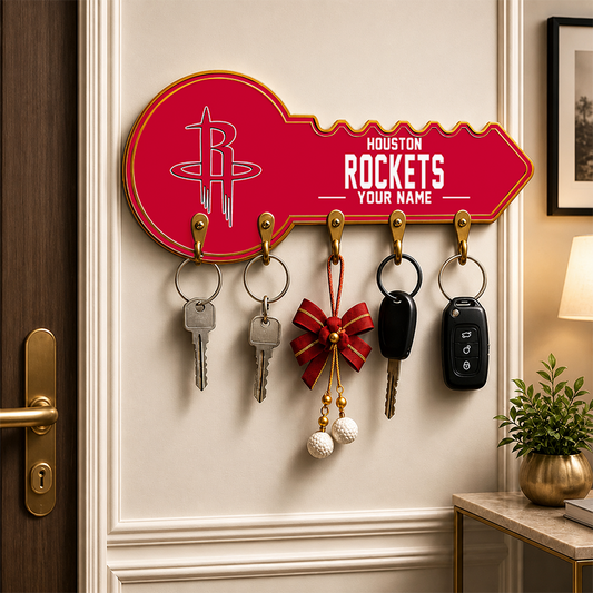 [HOT DEAL] NEW CUSTOMIZED NBA07 HRO HOUSTON ROCKETS WALL KEY HOLDER FOR HOME