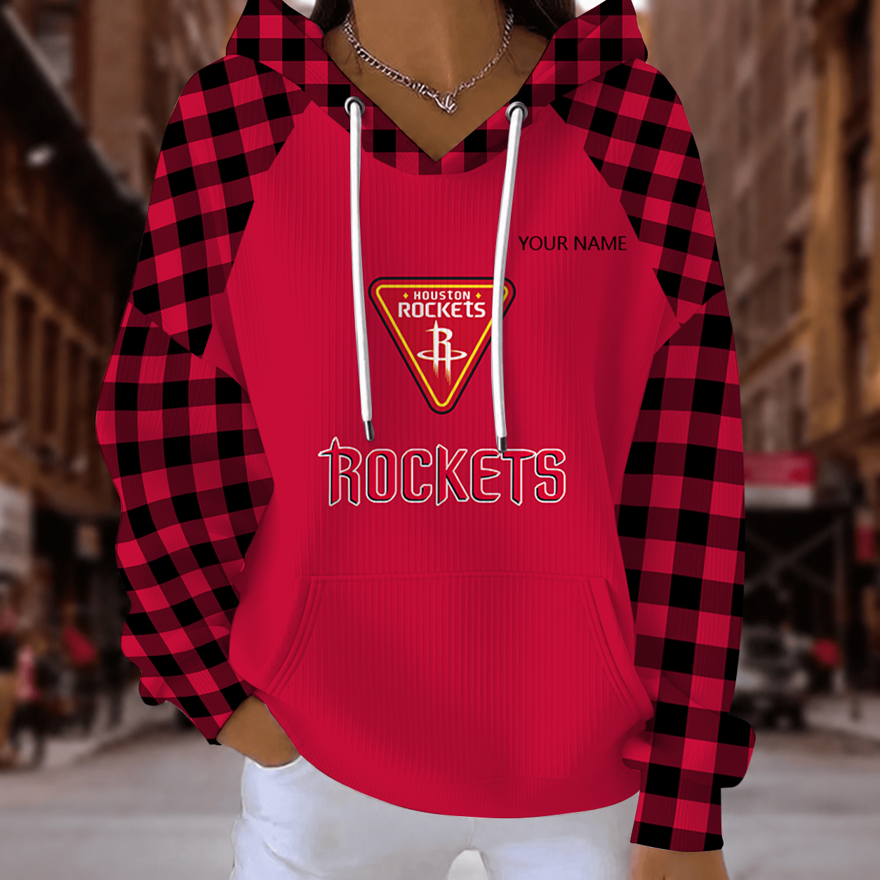 [HOT DEAL] NEW CUSTOMIZED NBA07 HRO HOUSTON ROCKETS  RIBBED HOODIE & SWEATSHIRT