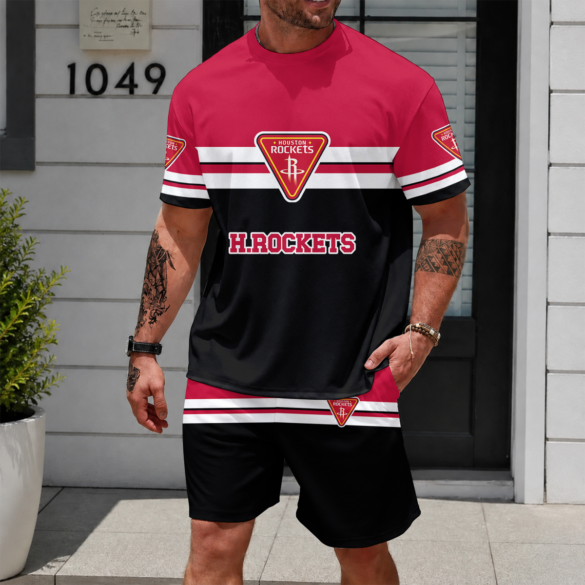 [HOT DEAL] NEW CUSTOMIZED NBA07 HRO HOUSTON ROCKETS UNISEX T-SHIRT & SHORTS SET
