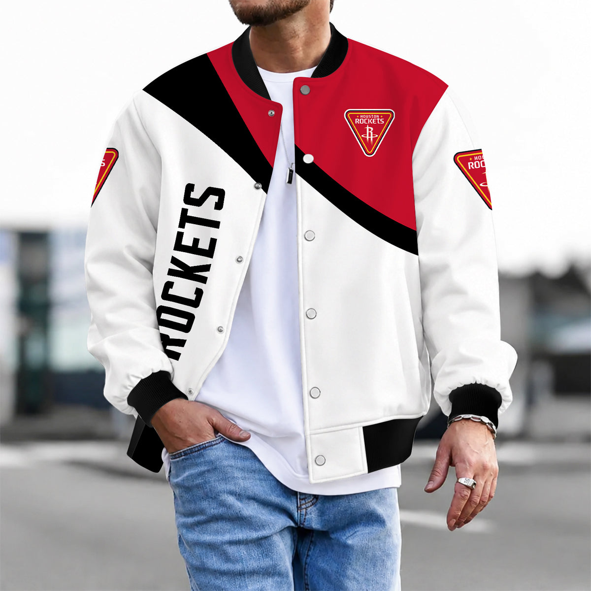 [HOT DEAL] NEW CUSTOMIZED NBA07 HRO HOUSTON ROCKETS BASEBALL JACKET, SATIN VARSITY JACKET