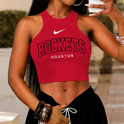 [HOT DEAL] NEW CUSTOMIZED NBA07 HRO HOUSTON ROCKETS'S CROP TOP & LONGPANTS SET