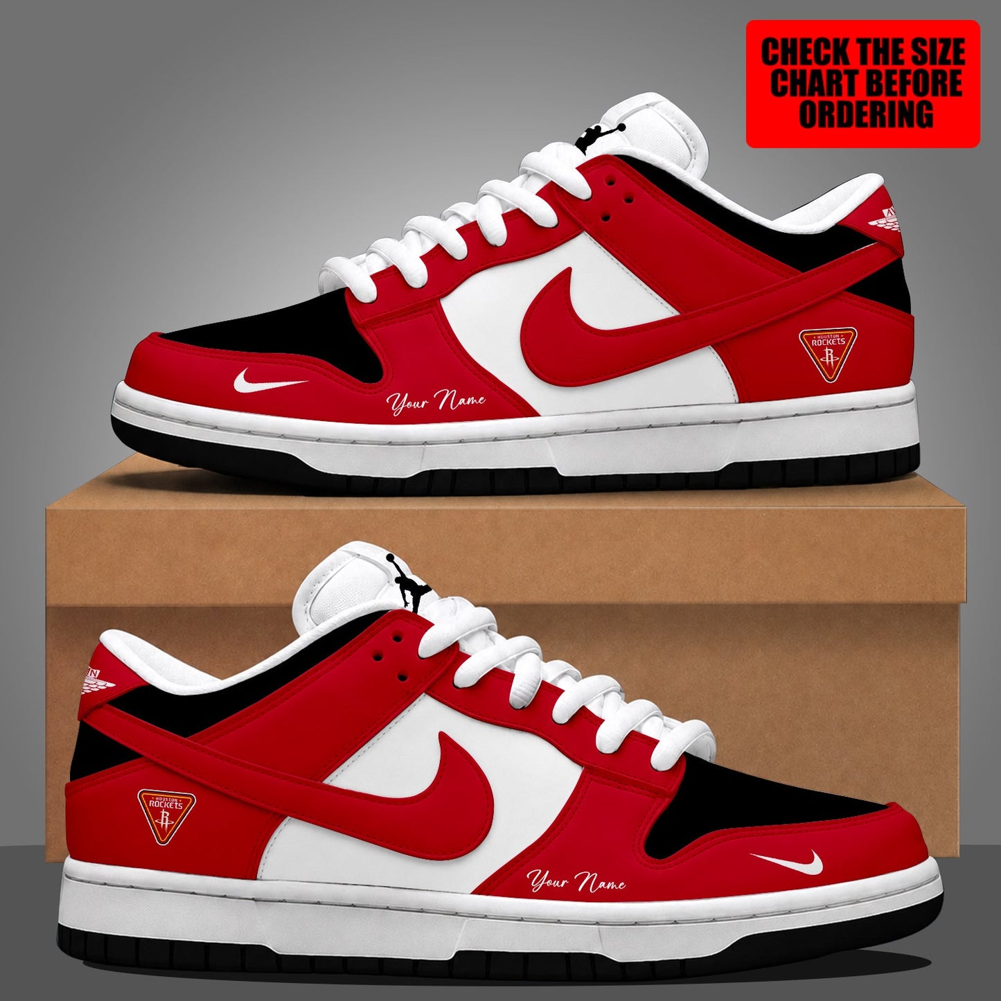 [HOT DEAL] NEW CUSTOMIZED NBA07 HRO HOUSTON ROCKETS DUNK LOW SHOES