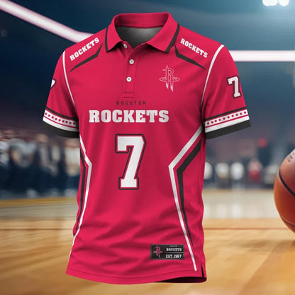 [HOT DEAL] NEW CUSTOMIZED NBA07 HRO HOUSTON ROCKETS POLO SHIRT