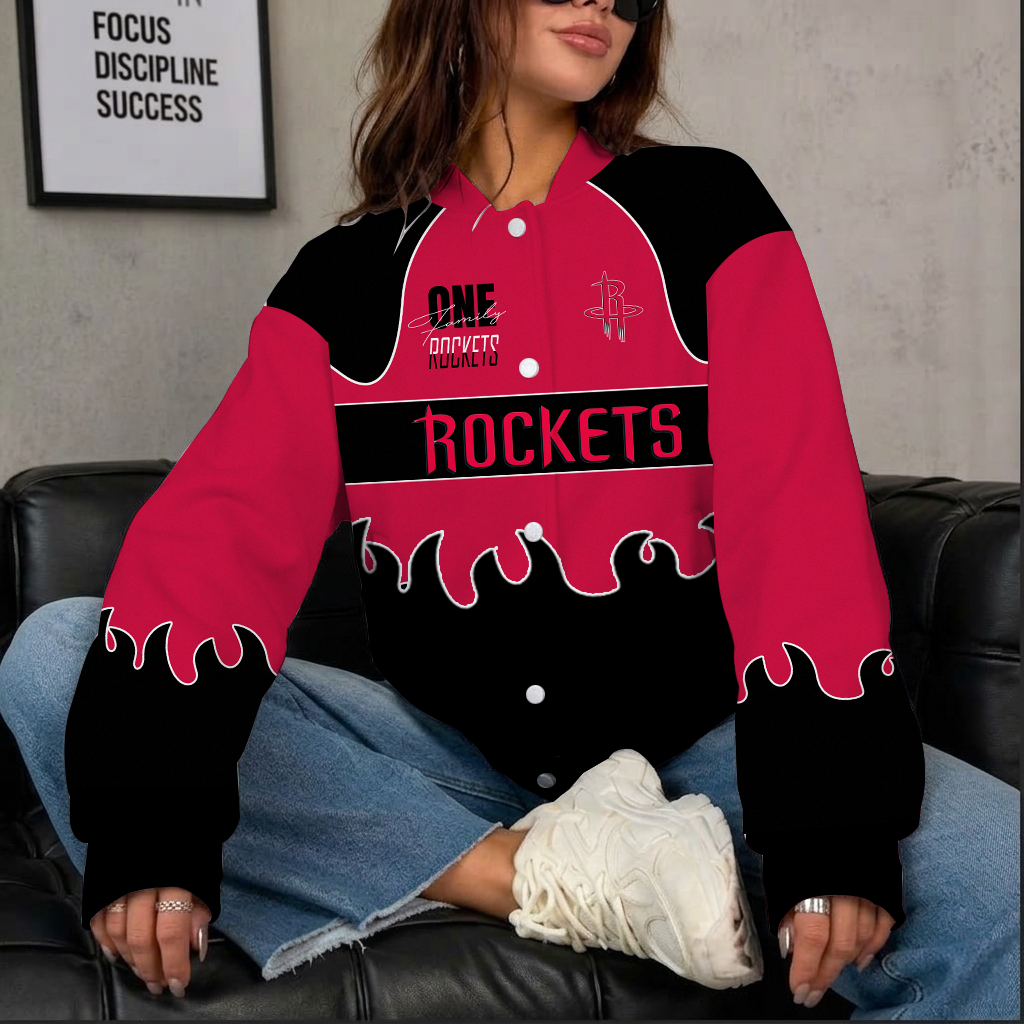 [HOT DEAL] NEW CUSTOMIZED NBA07 HRO HOUSTON ROCKETS BASEBALL JACKET, SATIN VARSITY JACKET