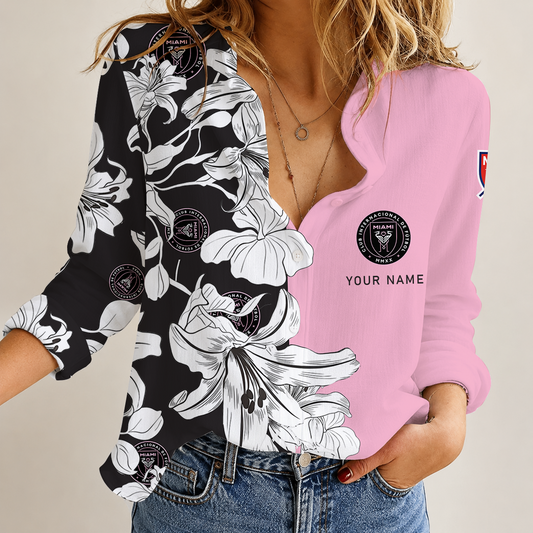 [FAN EXCLUSIVE] NEW CUSTOMIZED MLS07 IMC INTER MIAMI CF WOMEN CASUAL SHIRT