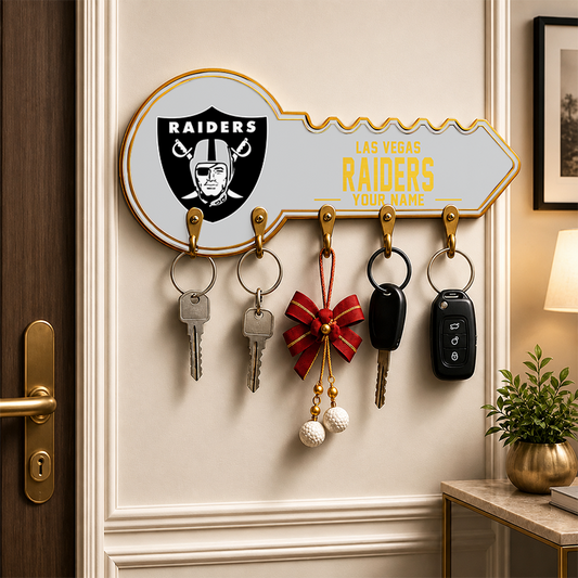[SPECIAL OFFER] NEW CUSTOMIZED NFL07 LVR LAS VEGAS RAIDERS WALL KEY HOLDER FOR HOME