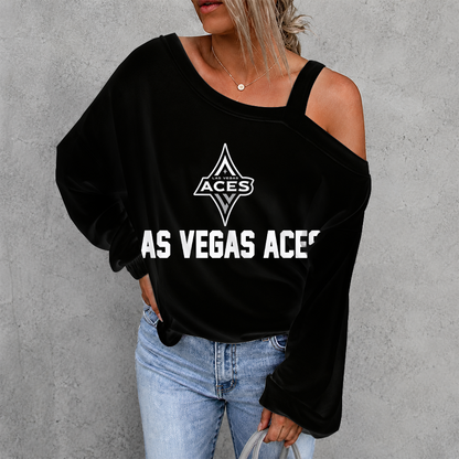 [FAN FAVORITE] NEW CUSTOMIZED WNBA07 LVA LAS VEGAS ACES WOMEN'S OFF-SHOULDER LONG SLEEVE SHIRT