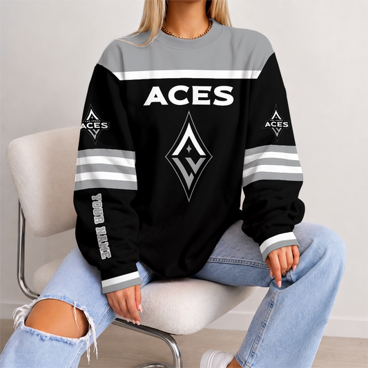 [FAN FAVORITE] NEW CUSTOMIZED WNBA07 LVA LAS VEGAS ACES UNISEX SWEATSHIRT