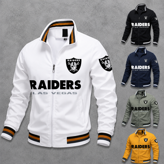 [SPECIAL OFFER] NEW CUSTOMIZED NFL07 LVR LAS VEGAS RAIDERS MULTICOLOR MEN'S CASUAL JACKET