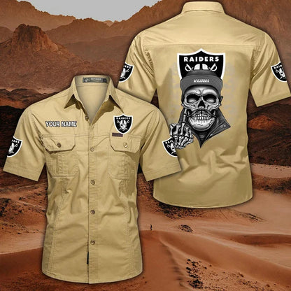 [SPECIAL OFFER] NEW CUSTOMIZED NFL07 LVR LAS VEGAS RAIDERS MUTICOLOR MEN'S CARGO SHIRT