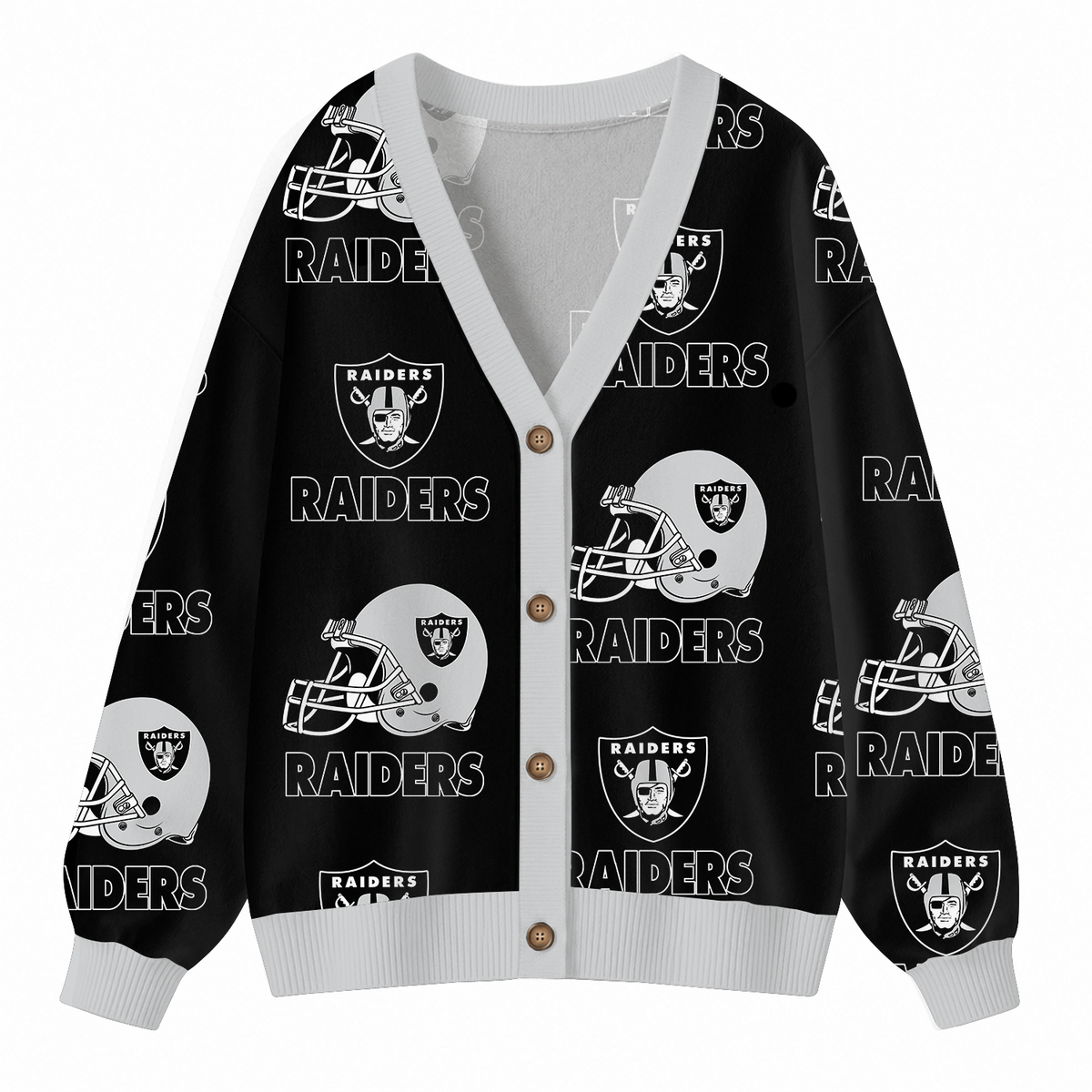 [SPECIAL OFFER] NEW CUSTOMIZED NFL07 LVR LAS VEGAS RAIDERS CARDIGAN