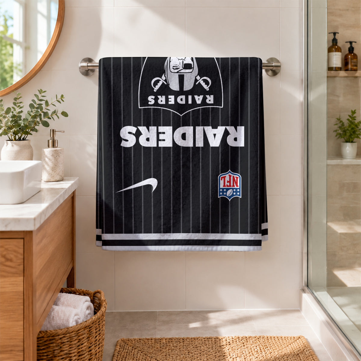 [SPECIAL OFFER] NEW CUSTOMIZED NFL07 LVR LAS VEGAS RAIDERS BEACH TOWEL