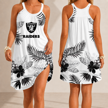[SPECIAL OFFER] NEW CUSTOMIZED NFL07 LVR LAS VEGAS RAIDERS CAMISOLE DRESS